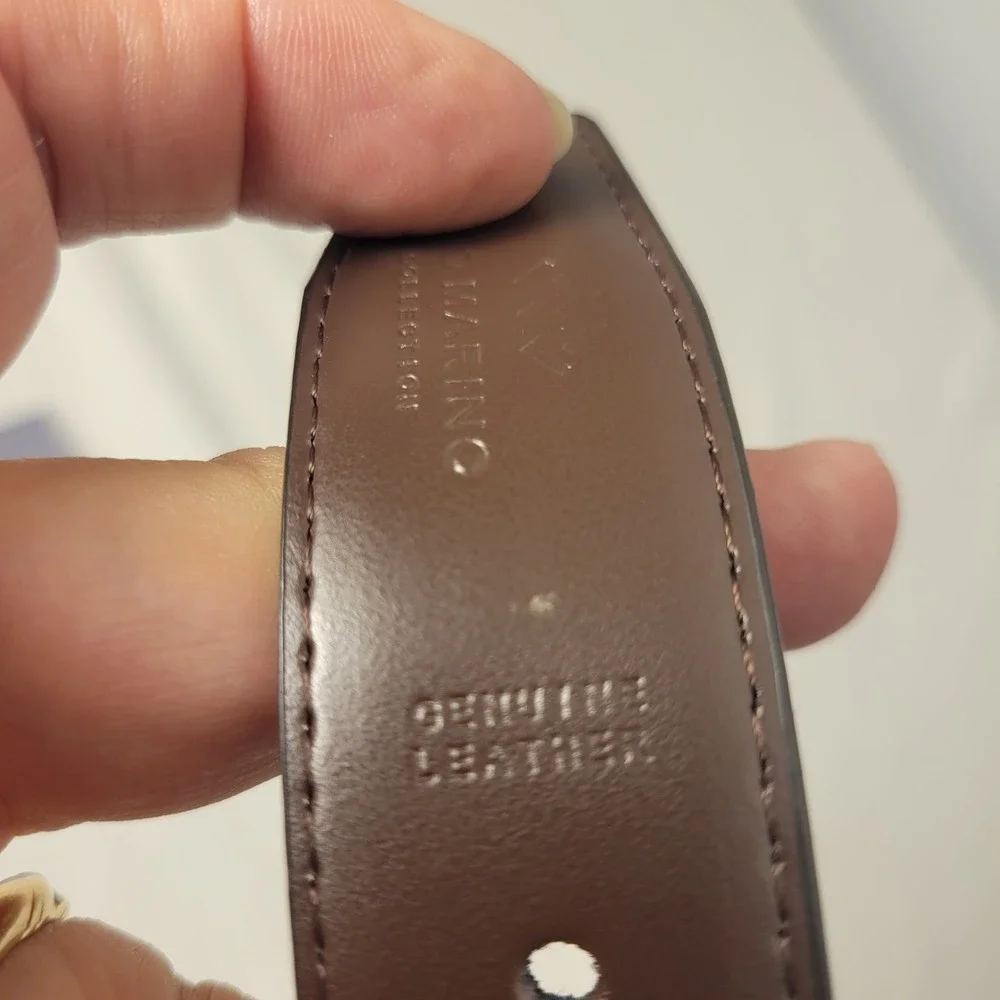 Mio Marino Leather Belt Mens 30 Mahogany Burnt Umber Classy Prong B84N-86-MBU302